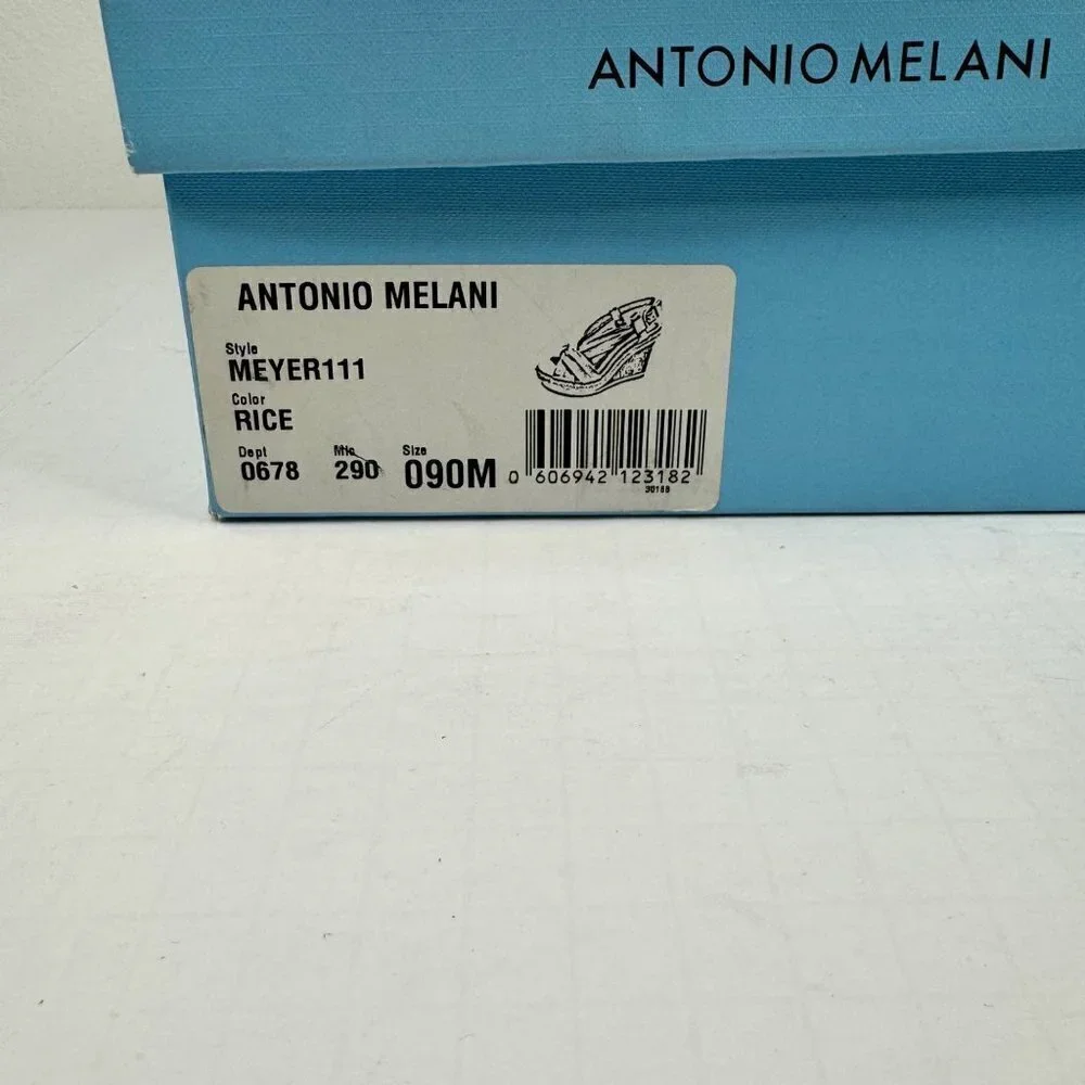 Antonio Melani Meyer Cork Wedge Sandal Off White New in Box Women's Size 9M READ